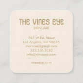 神秘的な目とつる植物エレガントボホオーダーサンキュー スクエア名刺 (裏面)