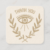 神秘的な目とつる植物エレガントボホオーダーサンキュー スクエア名刺 (正面)