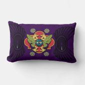 神秘的な目と翼のあるシンボル装飾 ランバークッション (正面)