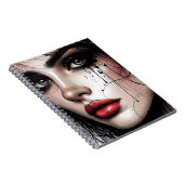 神秘的な目と赤い唇ゴシックエレガント- ノートブック (右側)