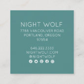 神秘的な目のバラつる植物マジカルボホカラフル スクエア名刺 (裏面)