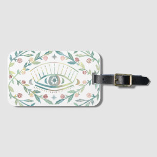 神秘的な目のバラつる植物マジカルボホカラフル ラゲッジタグ