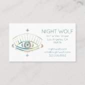 神秘的な目のバラつる植物マジカルボホカラフル 名刺 (裏面)