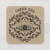 神秘的な目のバラつる植物マジカルボホクラフト スクエア名刺 (正面)