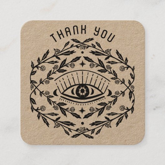 神秘的な目のバラつる植物マジカルボホクラフト スクエア名刺 (正面)