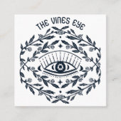 神秘的な目のバラつる植物マジカルボホシック スクエア名刺 (正面)