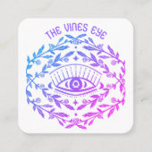 神秘的な目のバラつる植物マジカルボホ スクエア名刺 (正面)