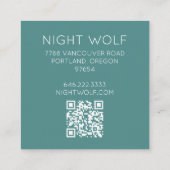 神秘的な目のバラつる植物マジカルボホQRコード スクエア名刺 (裏面)