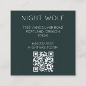 神秘的な目のバラつる植物マジカルボホQRコード スクエア名刺 (裏面)