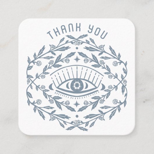 神秘的な目のバラつる植物魔法のボホの順序感謝してい スクエア名刺 (正面)