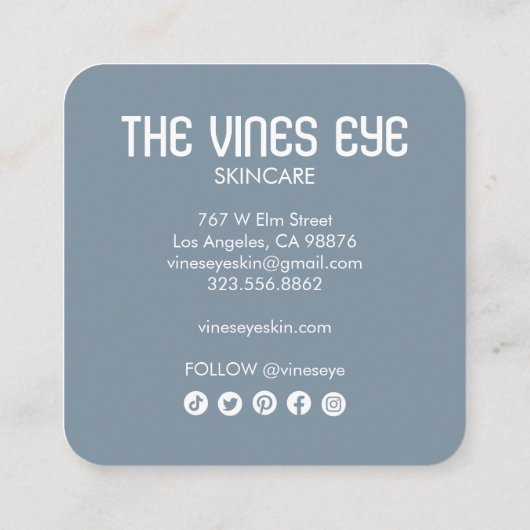 神秘的な目のバラつる植物魔法のボホの順序感謝してい スクエア名刺 (裏面)