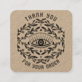 神秘的な目のバラつる植物魔法の順序サンキュー スクエア名刺 (正面)