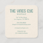 神秘的な目のバラつる植物魔法の順序サンキュー スクエア名刺 (裏面)