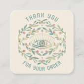 神秘的な目のバラつる植物魔法の順序サンキュー スクエア名刺 (正面)