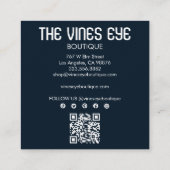 神秘的な目のバラマジカルボホQRソーシャル感謝してい スクエア名刺 (裏面)