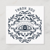 神秘的な目のバラマジカルボホQRソーシャル感謝してい スクエア名刺 (正面)