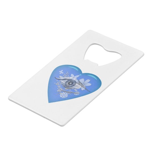 神秘的な目のフローラハート クレジットカード栓抜き (裏面アングル)