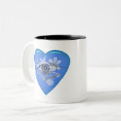 神秘的な目のフローラハート ツートーンマグカップ (正面左)