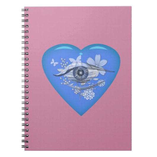 神秘的な目のフローラハート ノートブック (正面)