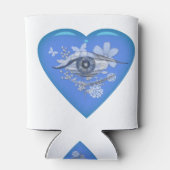 神秘的な目のフローラハート 缶クーラー (裏面)