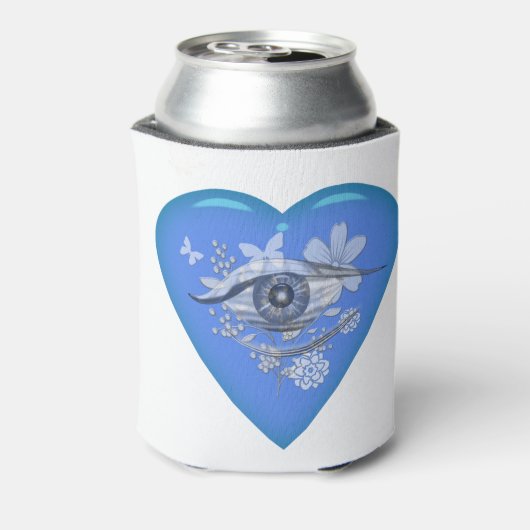 神秘的な目のフローラハート 缶クーラー (缶裏面)