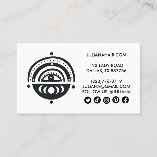 神秘的な目のムーンレインボーマジカルボホアイコン 割引カード (裏面)