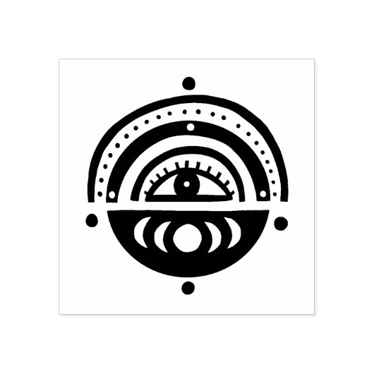 神秘的な目の魔法エレガントの幾何学的ボホ ラバースタンプ (インプリント)