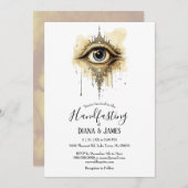 神秘的な目シンプルのゴシックスティームパンク手食 招待状 (正面/裏面)