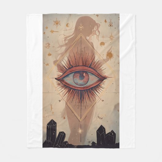 神秘的な目 フリースブランケット (正面)
