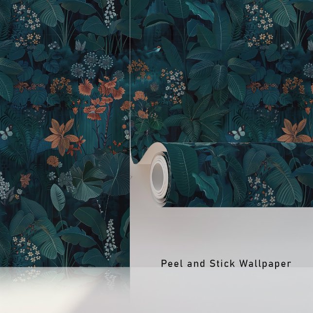 神秘的な真夜中のジャングル壁紙ピール&スティック 壁紙 (クリエイターアップロード済み)