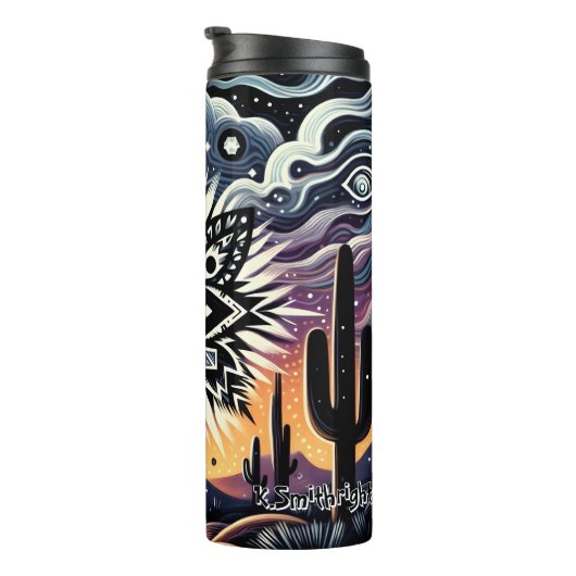 神秘的な砂漠の部族のマンダラアート タンブラー (回転右)