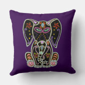 神秘的な砂糖スカル象 クッション (裏面)