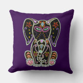 神秘的な砂糖スカル象 クッション (正面)