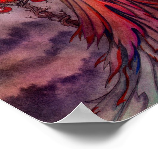 神秘的な秋のヴァンパイアファンタジーフェアリーハロウィーンアート ポスター (角)