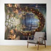 神秘的な童話の森のアーチウェイつるズ タペストリー (インサイチュ(横))