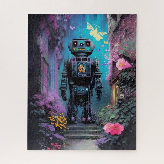 神秘的な紫の夜の大きなフローラ ジグソーパズル (縦)