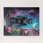 神秘的な紫の夜の大きなフローラ ジグソーパズル (横)