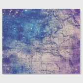 神秘的な紫の天体世界地図 ラッピングペーパー (フラット)