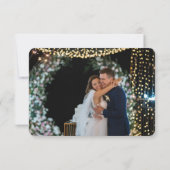神秘的な紫の金ゴールド太陽の月の星の写真結婚の サンキューカード (裏面)