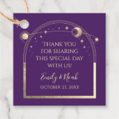 神秘的な紫の金ゴールド太陽の月の結婚星 フェイバータグ (正面)