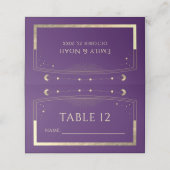 神秘的な紫の金ゴールド太陽の月の結婚星 プレイスカード (外部開封)
