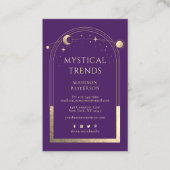 神秘的な紫の金ゴールド太陽の月天文学宇宙 名刺 (正面)