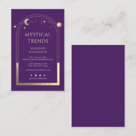 神秘的な紫の金ゴールド太陽の月天文学宇宙 名刺