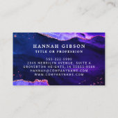 神秘的な紫ピンクブルー瑪瑙スクリプトモノグラム 名刺 (裏面)