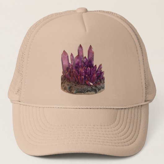 神秘的な紫色の結晶クラスター キャップ (正面)