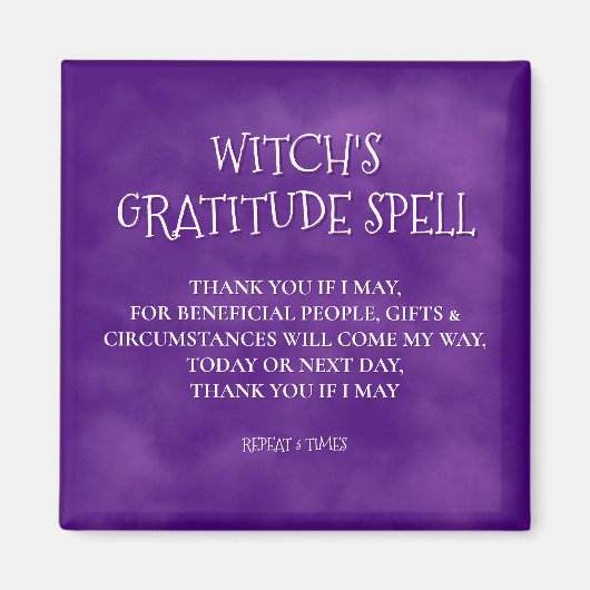 神秘的な紫色の霧の魔女の感謝の呪文マグネット マグネット (正面)