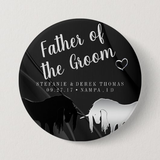 神秘的な結婚一角獣（新郎の父） 缶バッジ (正面)