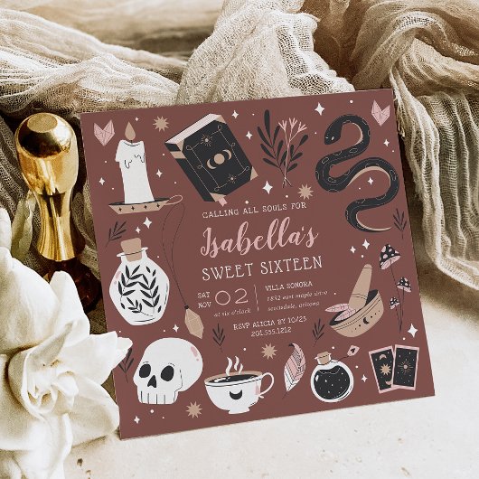 神秘的な結晶占い師Sweet sixteen 招待状