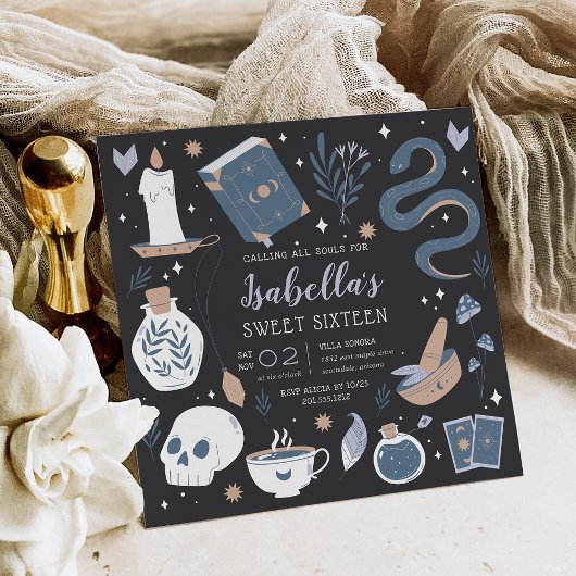 神秘的な結晶占い師Sweet sixteen 招待状