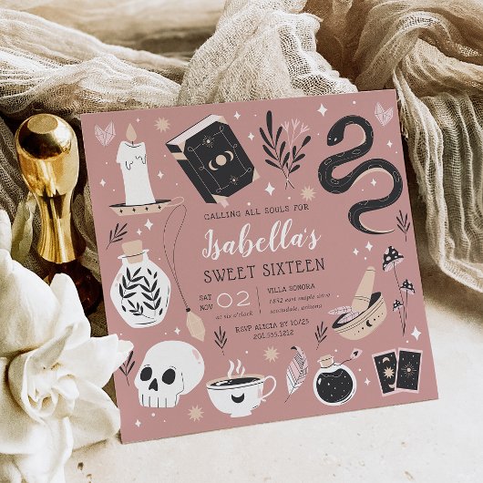 神秘的な結晶占い師Sweet sixteen 招待状